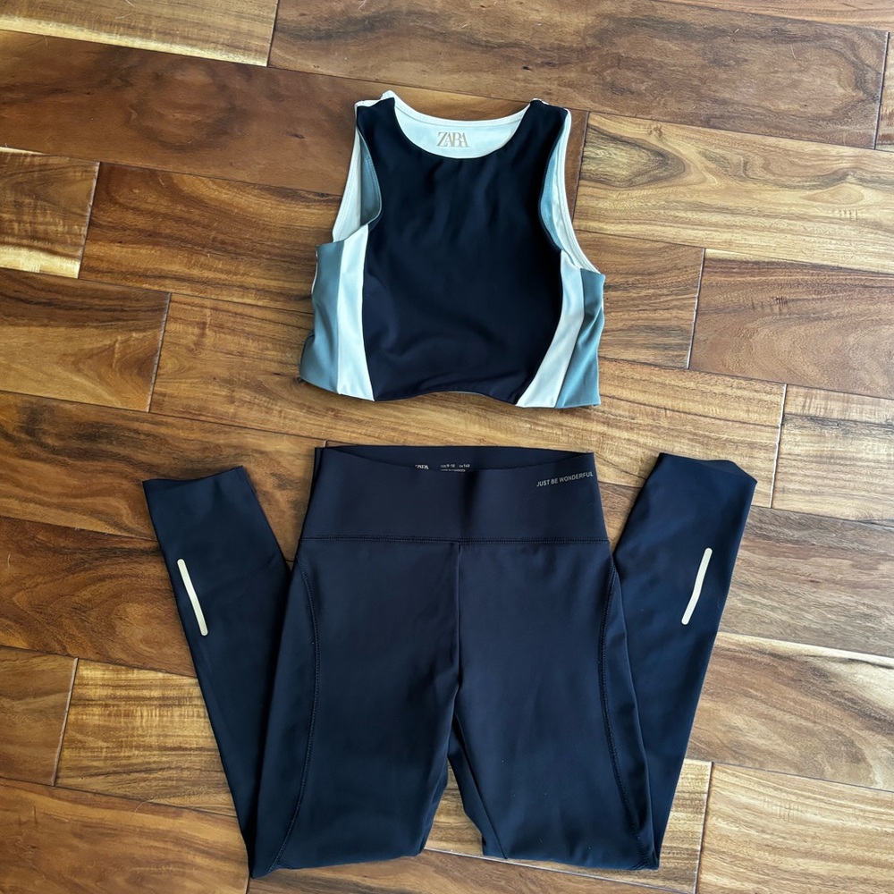 Zara 9/10 girls workout top and pants